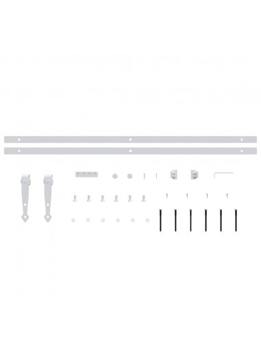 Kit Mini Anta Scorrevole in Acciaio al Carbonio Bianco 200 cm