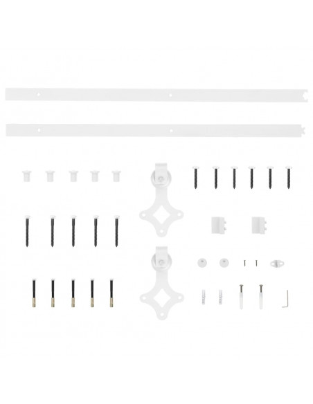 Kit Accessori per Porta Scorrevole 183 cm in Acciaio Bianco