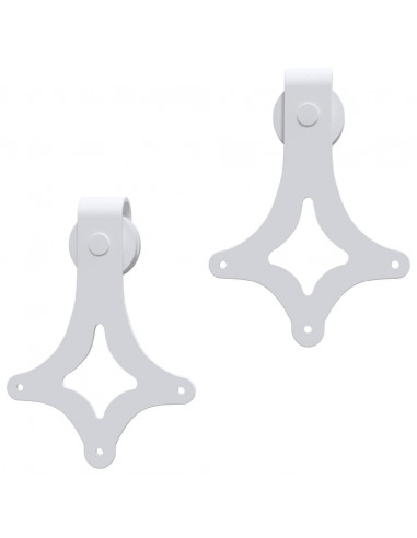 Kit Accessori per Porta Scorrevole 183 cm in Acciaio Bianco