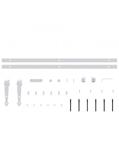 Kit Mini Anta Scorrevole in Acciaio al Carbonio Bianco 122 cm