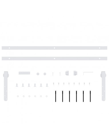 Kit Mini Anta Scorrevole in Acciaio al Carbonio Bianco 152 cm