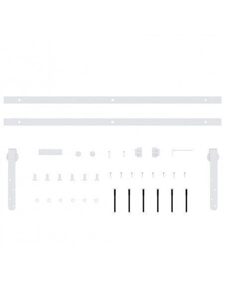 Kit Mini Anta Scorrevole in Acciaio al Carbonio Bianco 152 cm