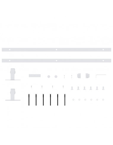 Kit Mini Anta Scorrevole in Acciaio al Carbonio Bianco 122 cm