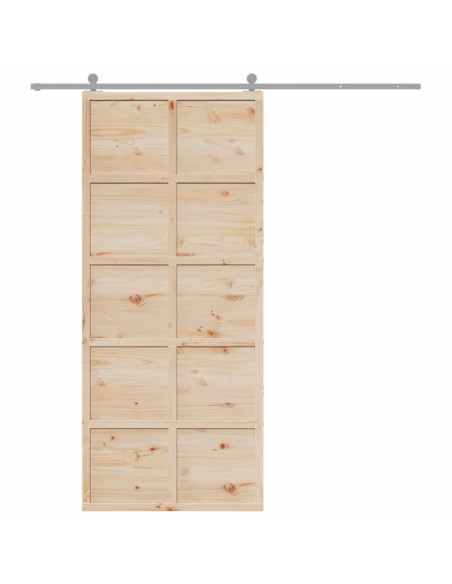 Porta per Granaio 90x208 cm in Legno Massello di Pino