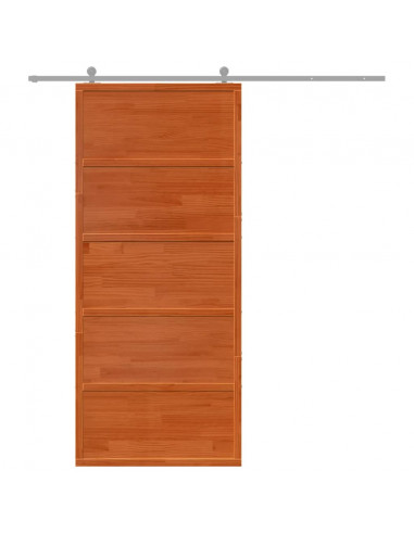 Porta del Granaio Marrone 90x208 cm in Legno Massello di Pino