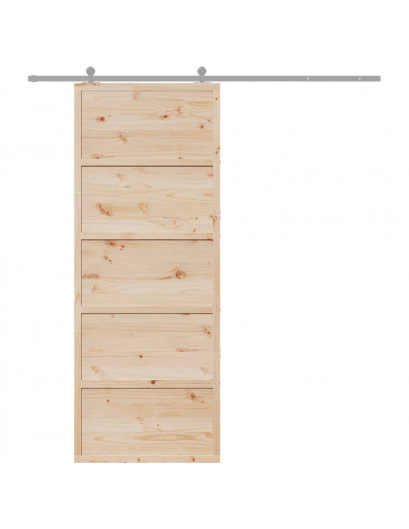 Porta per Granaio 80x208 cm in Legno Massello di Pino