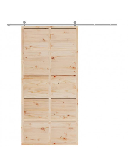 Porta per Granaio 100x208 cm in Legno Massello di Pino