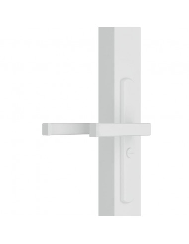 Porta Interna 76x201,5 cm Bianca in Vetro ESG e Alluminio