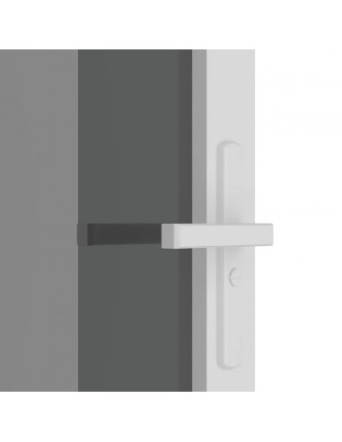 Porta Interna 76x201,5 cm Bianca in Vetro ESG e Alluminio