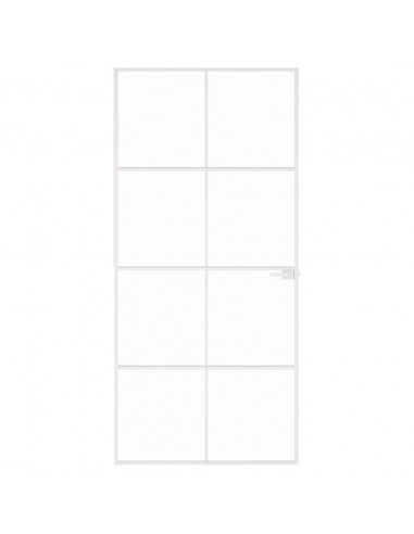 Porta Interna Bianca 93x201,5cm Vetro Temperato Alluminio Slim