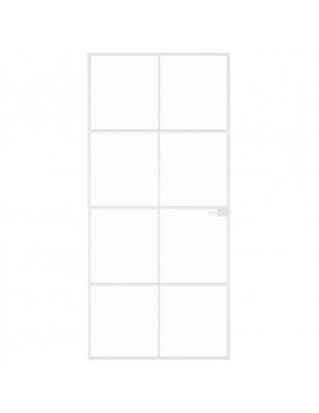 Porta Interna Bianca 93x201,5cm Vetro Temperato Alluminio Slim