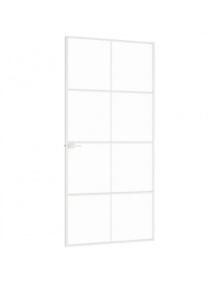 Porta Interna Bianca 93x201,5cm Vetro Temperato Alluminio Slim