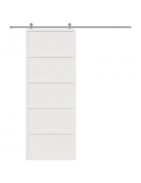 Porta del Granaio Bianca 80x208 cm in Legno Massello di Pino