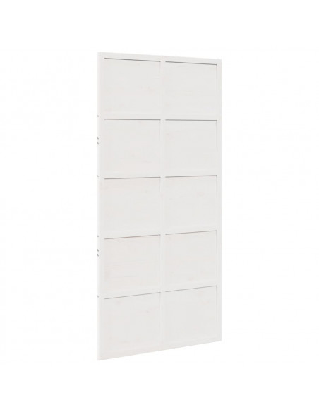 Porta del Granaio Bianca 100x208 cm in Legno Massello di Pino