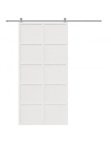 Porta del Granaio Bianca 100x208 cm in Legno Massello di Pino