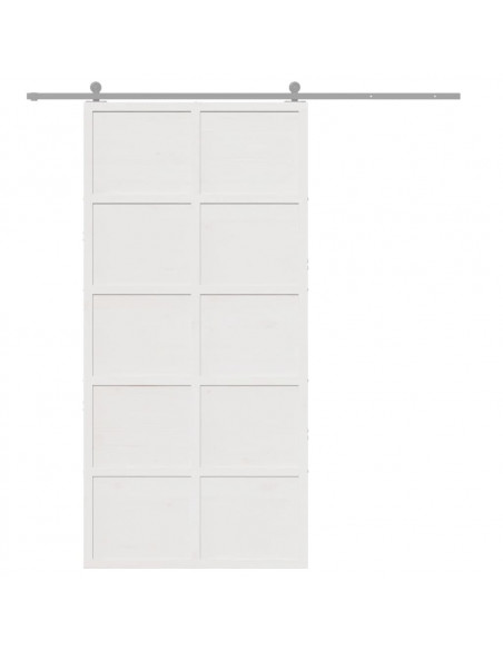 Porta del Granaio Bianca 100x208 cm in Legno Massello di Pino