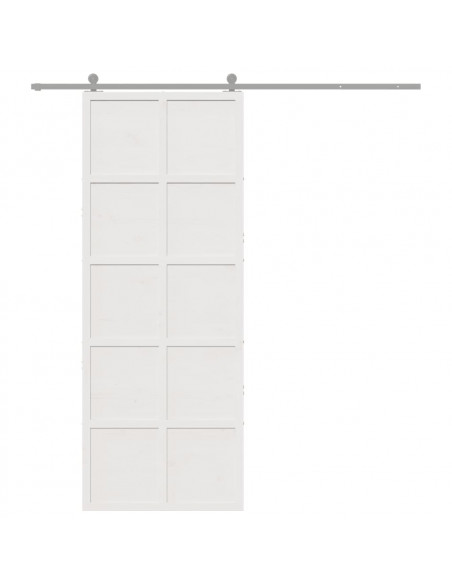 Porta del Granaio Bianca 80x208 cm in Legno Massello di Pino