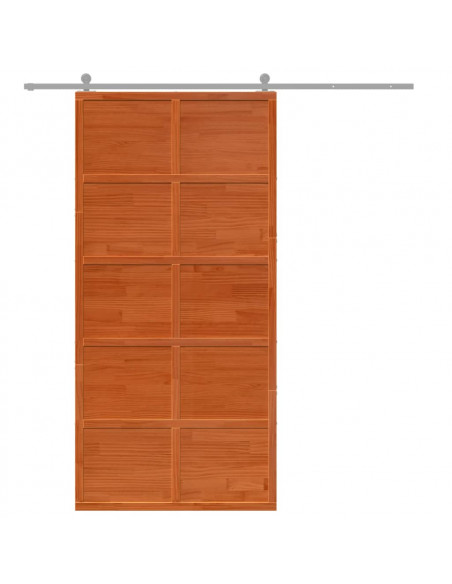 Porta del Granaio Marrone 100x208 cm in Legno Massello di Pino