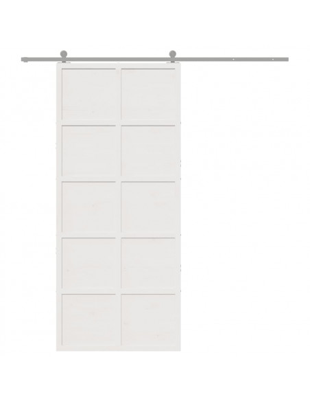 Porta del Granaio Bianca 90x208 cm in Legno Massello di Pino