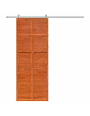 Porta del Granaio Marrone 80x208 cm in Legno Massello di Pino