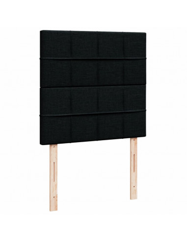 Giroletto a Molle con Materasso Nero 90x190 cm in Tessuto