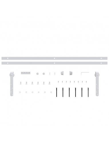 Kit Mini Anta Scorrevole in Acciaio al Carbonio Bianco 183 cm