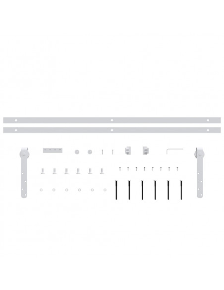Kit Mini Anta Scorrevole in Acciaio al Carbonio Bianco 183 cm