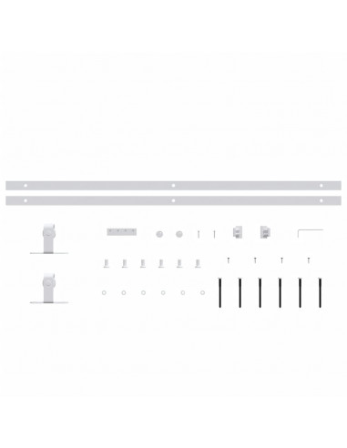 Kit Mini Anta Scorrevole in Acciaio al Carbonio Bianco 200 cm