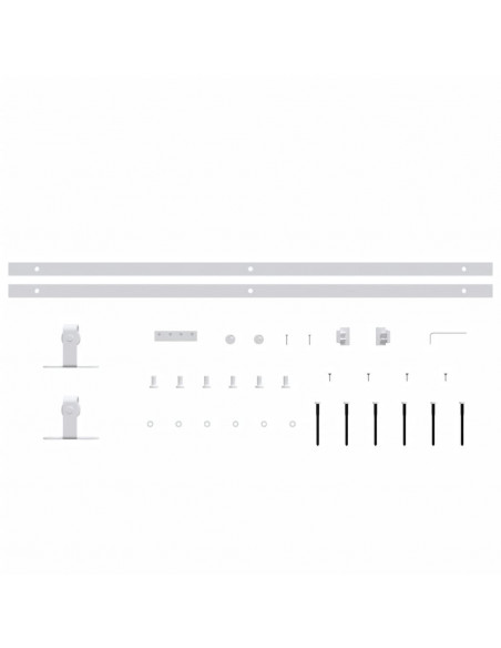 Kit Mini Anta Scorrevole in Acciaio al Carbonio Bianco 200 cm