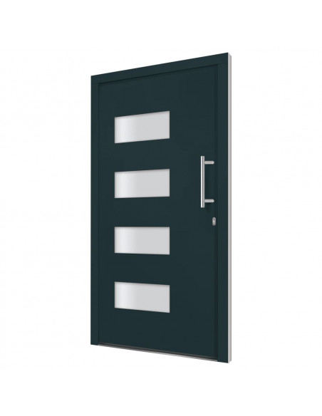 Porta d'Ingresso in Alluminio e PVC Antracite 100x200 cm