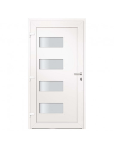 Porta d'Ingresso in Alluminio e PVC Antracite 100x210 cm