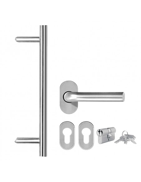 Porta d'Ingresso in Alluminio e PVC Antracite 110x210 cm