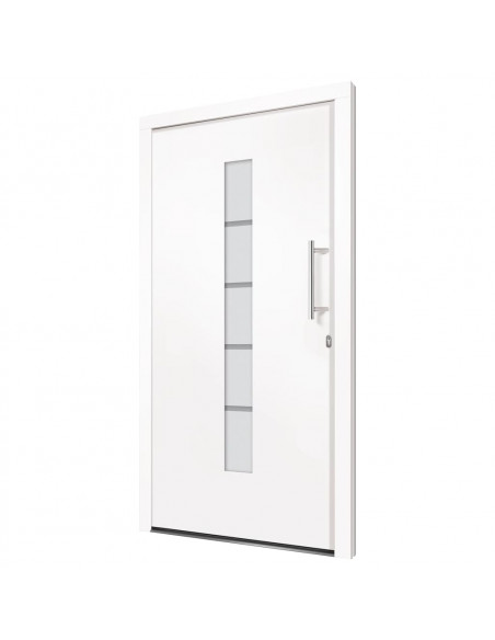 Porta d'Ingresso in Alluminio e PVC Bianco 110x210 cm