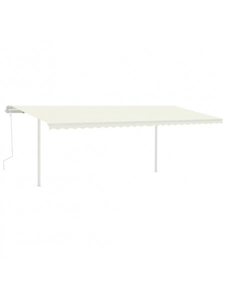 Tenda da Sole Retrattile Manuale con LED 6x3 m Crema