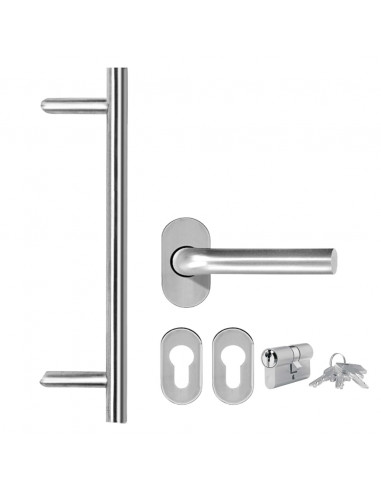 Porta d'Ingresso in Alluminio e PVC Bianco 110x210 cm