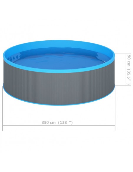 Piscina Fuori Terra 350x90 cm Grigio