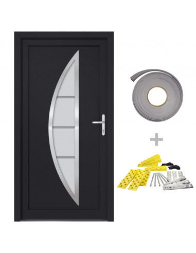 Porta Ingresso Antracite 108x200 cm in PVC