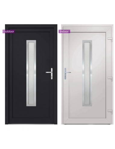 Porta Ingresso Antracite 108x200 cm in PVC