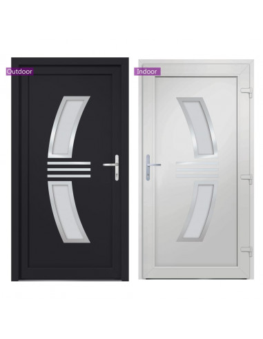 Porta Ingresso Antracite 88x200 cm in PVC