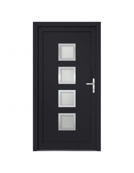 Porta Ingresso Antracite 98x190 cm in PVC