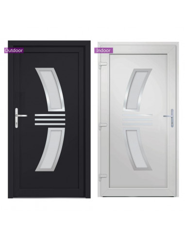 Porta Ingresso Antracite 98x200 cm in PVC