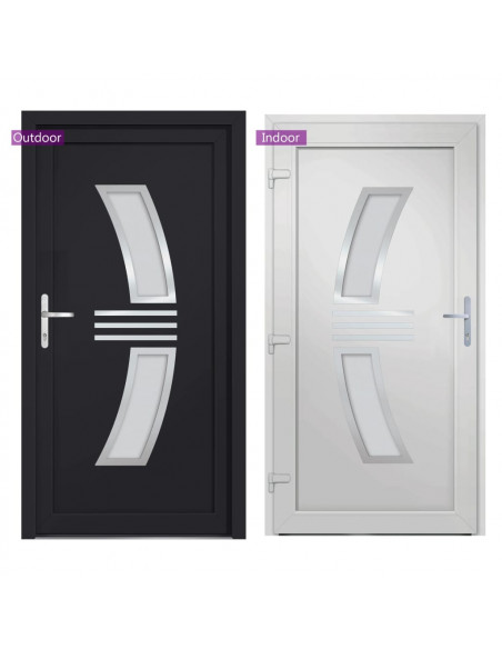 Porta Ingresso Antracite 98x200 cm in PVC