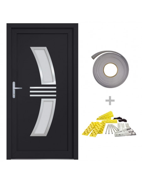 Porta Ingresso Antracite 98x208 cm in PVC