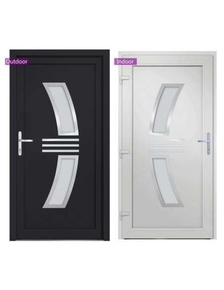 Porta Ingresso Antracite 98x208 cm in PVC