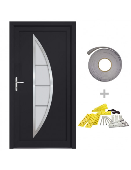 Porta Ingresso Antracite 98x208 cm in PVC