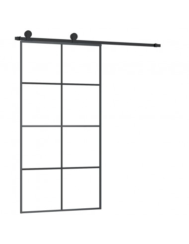 Porta Scorrevole con Ferramenta 102,5x205cm Vetro ESG Alluminio