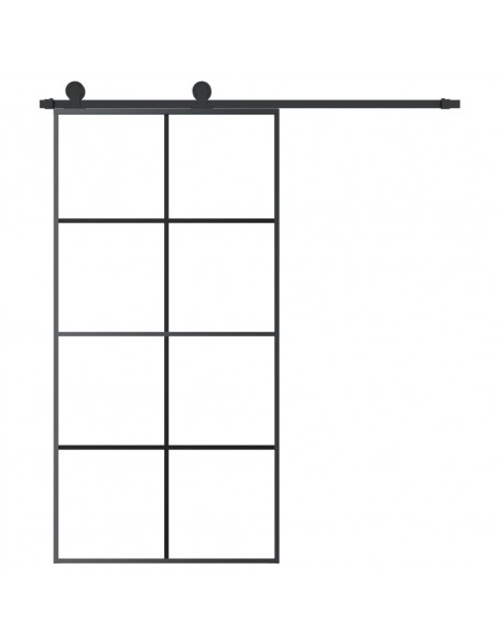 Porta Scorrevole con Ferramenta 102,5x205cm Vetro ESG Alluminio