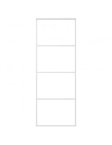 Porta Scorrevole in Vetro ESG e Alluminio 76x205 cm Bianca