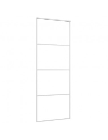 Porta Scorrevole in Vetro ESG e Alluminio 76x205 cm Bianca