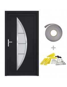 Porta Ingresso Antracite 88x200 cm in PVC 2